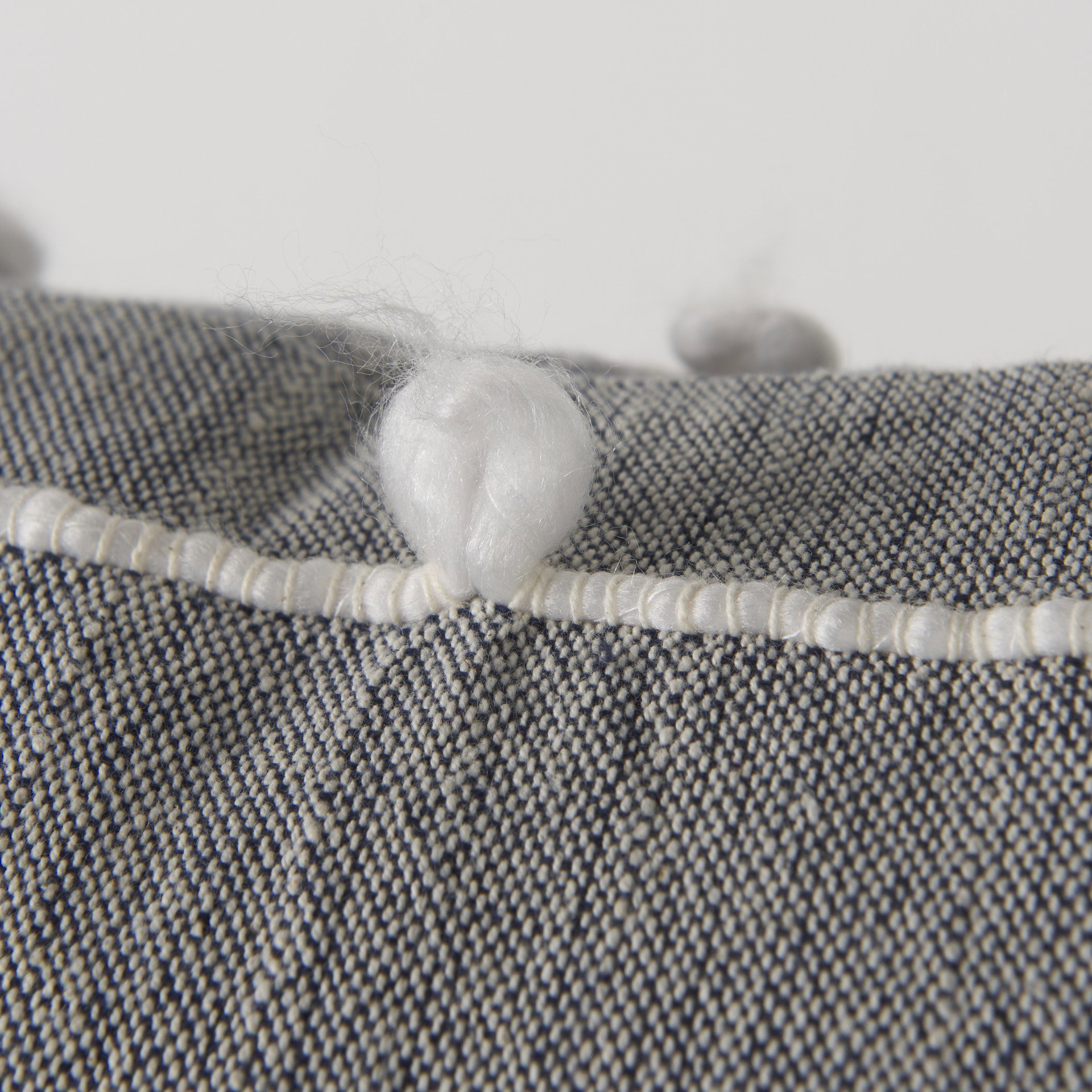 Linda 20 x 20 Navy And Cream With White Detail Decorative Pillow Cover, by Mercana, 20" length x 20" width x 0.2" height View 11