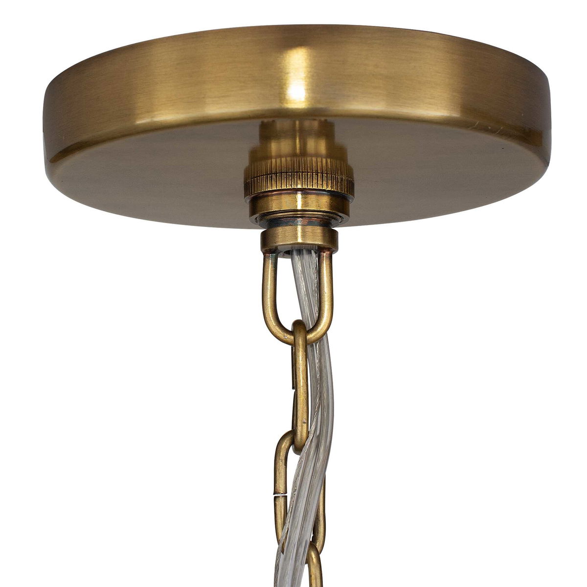 Lemont Hammered Brass 1 Light Pendant, Mini Light Pendant by Uttermost, 24" width x 15.5" height x 24" diameter x 24" depth View 8