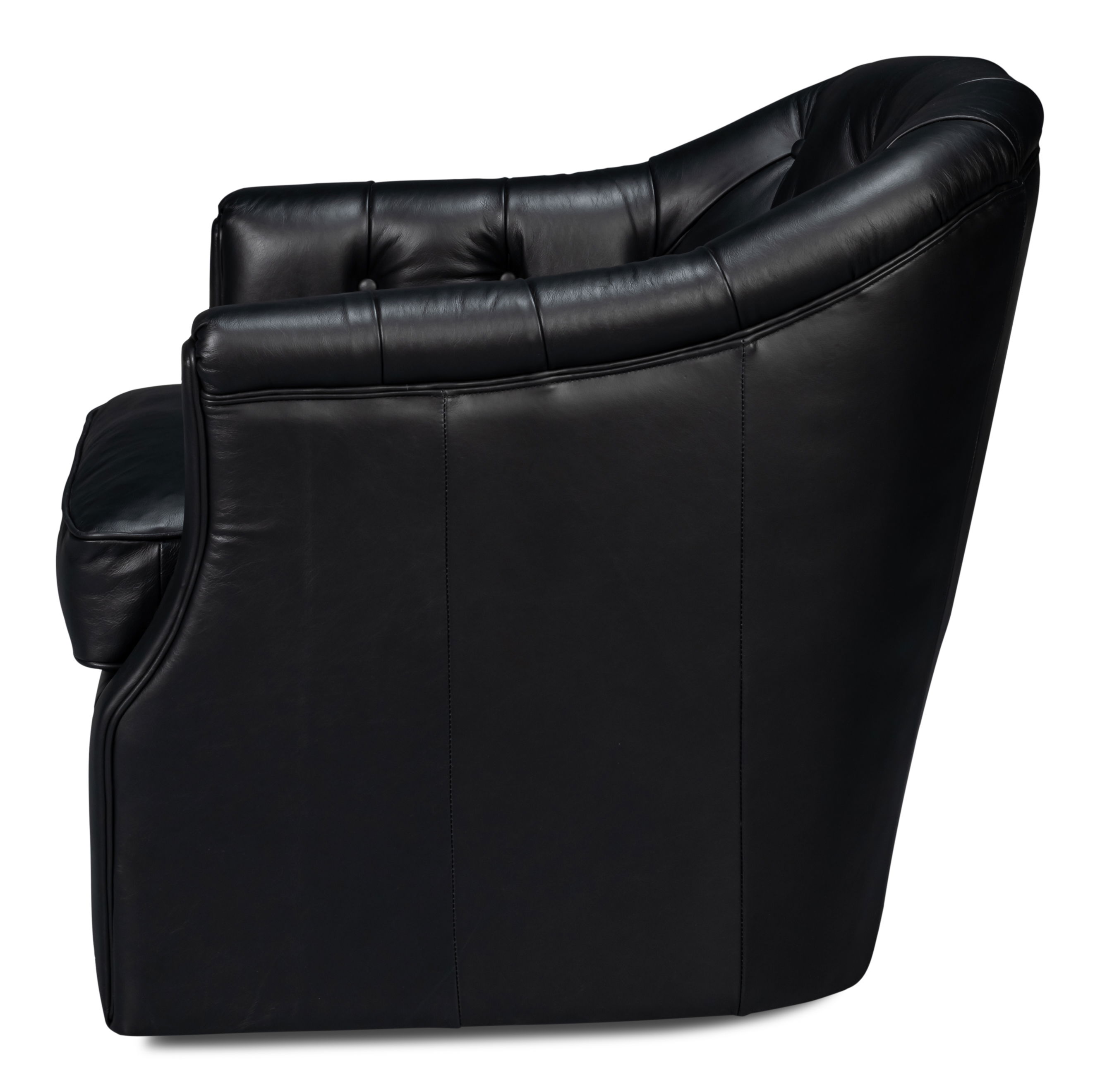 Coolidge Leather Swivel Chair, Black large image 