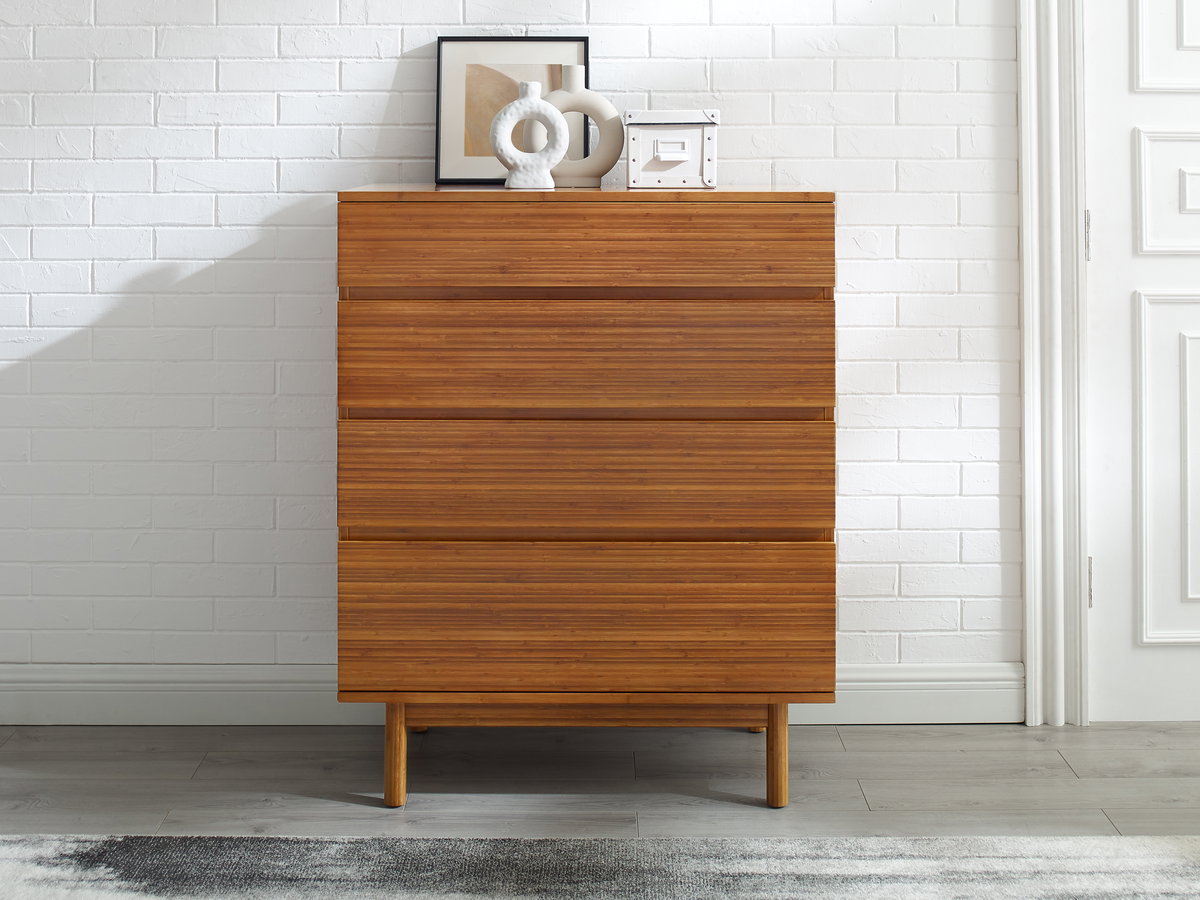 Ventura 4 Drawer High Chest, Dresser by Greenington, 18" length x 34" width x 43.5" height View 10