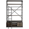 Brodie VIII 57L x 20.5W x 94H Brown Wood Gun-Metal Ladder Four Shelf Shelving Unit, Shelving & Bookcase by Mercana, 57" length x 20.5" width x 94" height thumbnail 9
