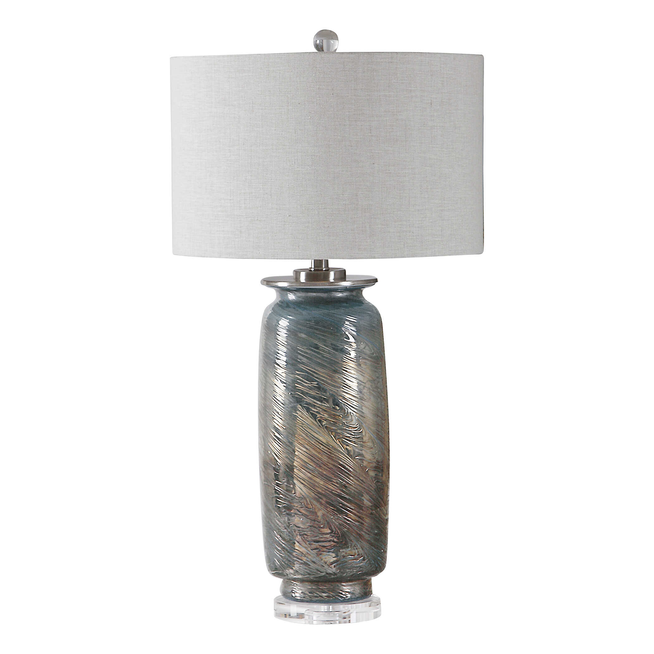 Olesya Swirl Glass Table Lamp, by Uttermost, 16" width x 30.25" height x 16" depth View 4