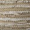 Aadhya  Taupe/Silver Leather and Cotton Pouf, Ottoman by Mercana, 16" length x 16" width x 16" height thumbnail 8