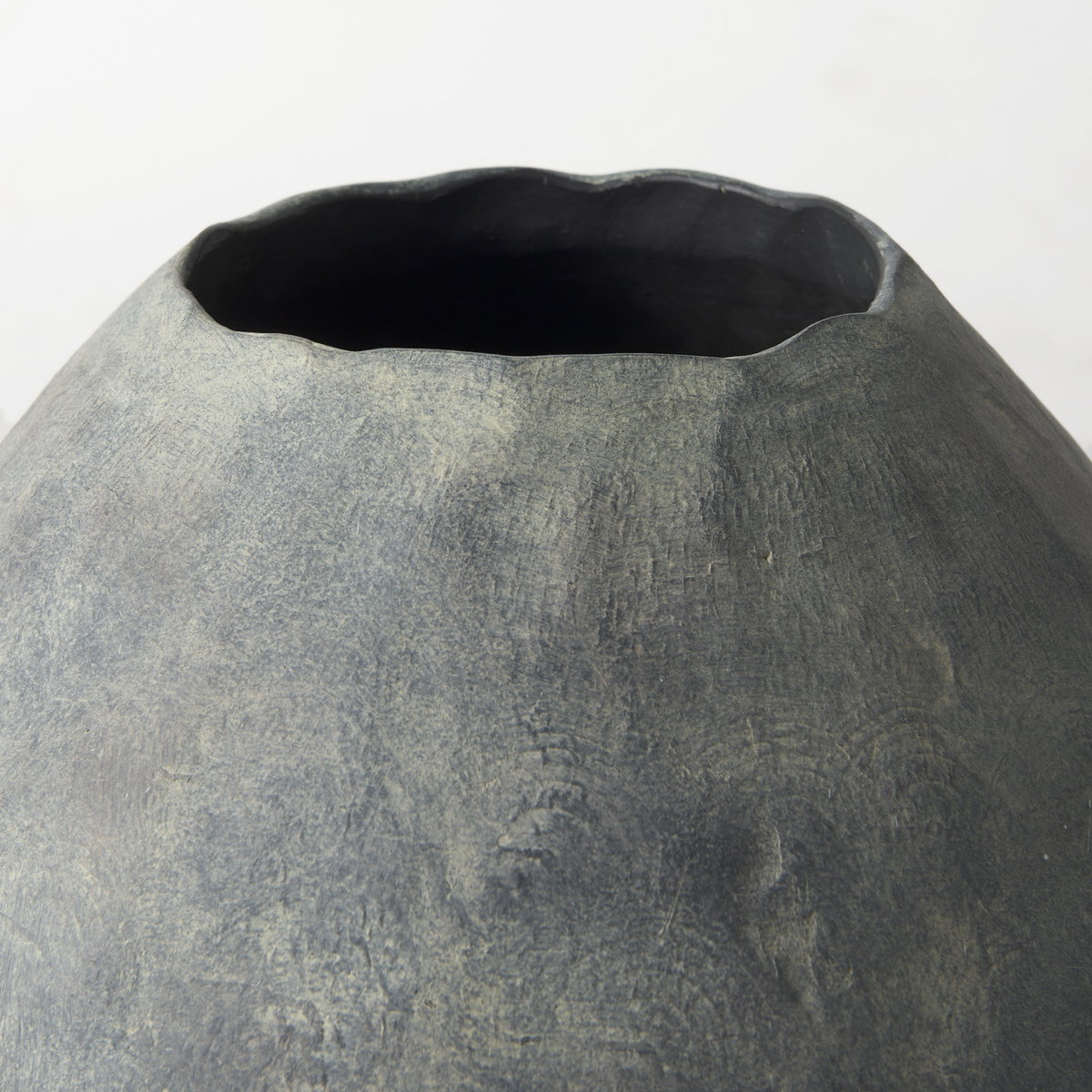 Gobi 16L x 20H Small Gray Ceramic Oval Vase, by Mercana, 16.14" length x 16.14" width x 19.69" height View 6