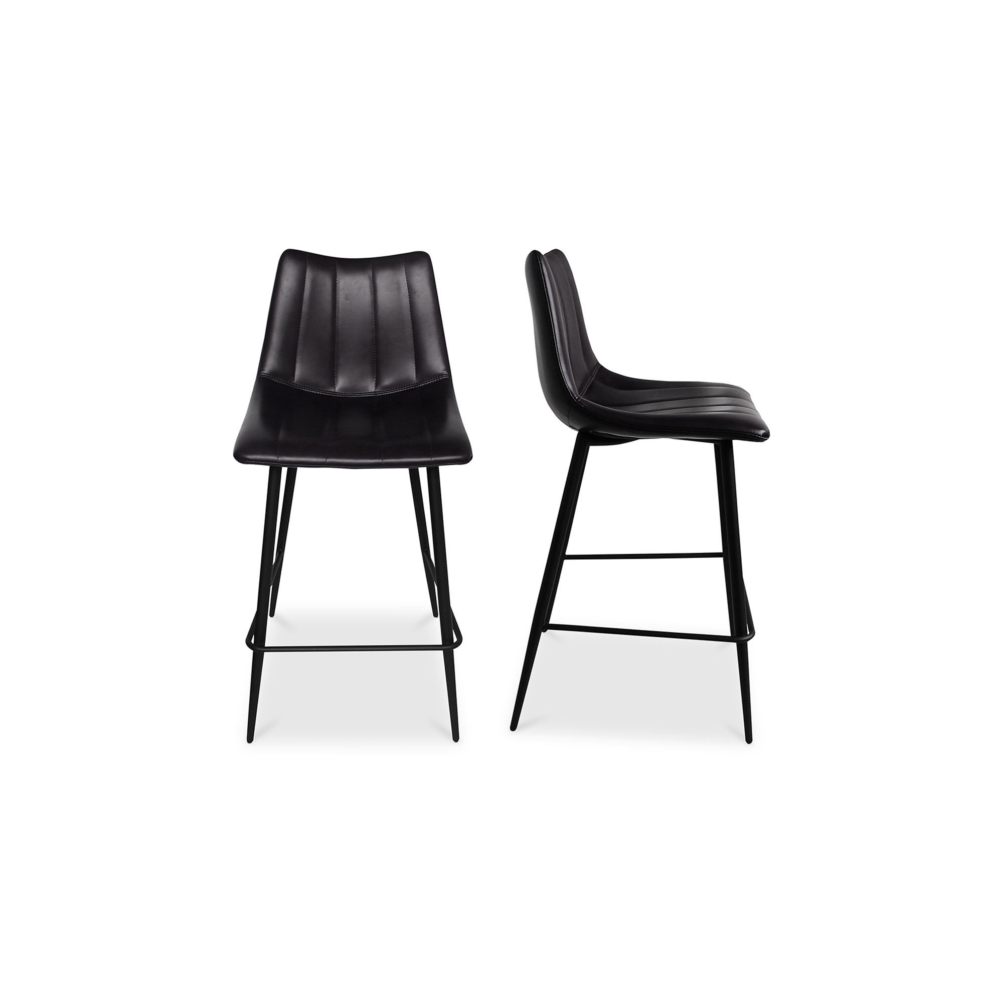 Alibi Counter Stool Matte Black - Set Of Two, Counter & Bar Stool by Moe's Home, 17.7" width x 37" height x 20" depth View 1