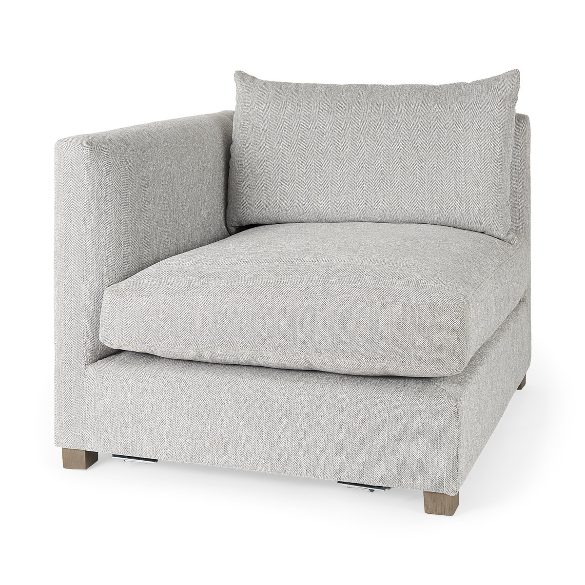 Valence 37.8L x 38.6W x 28.3H Light Gray Corner Sectional Piece, Sectional Sofa by Mercana, 37.8" length x 38.58" width x 28.35" height View 1
