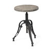 Emslie Backless 19in-25in Seat Counter Stool | Brown Wood with Metal, Counter & Bar Stool by Mercana, 15.75" length x 15.75" width x 26" height thumbnail 1
