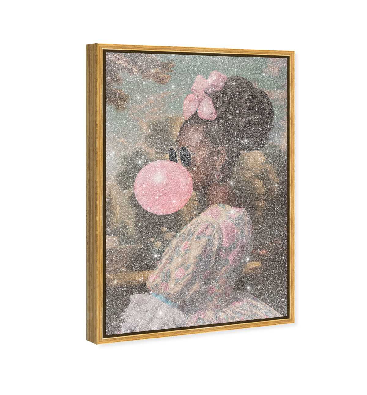 Roses and Rebellion - With Diamond Dust and Glitter (Black Glitter, Diamond Dust), Art by Oliver Gal,  30x45 View 2