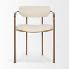 Parker Curved Back Dining Arm Chair | Cream Fabric with Gold Metal, Dining Chair by Mercana, 21.5" length x 21.1" width x 29" height thumbnail 7