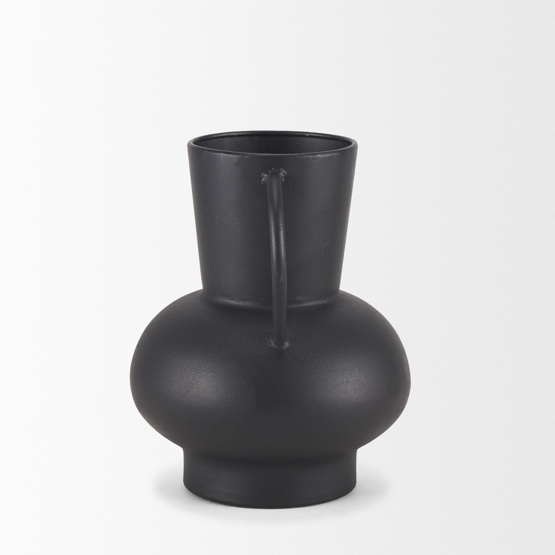 Tasya Small Matte Black Metal Vase large image 