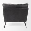 Cochrane  Black Leather Wrapped Chair, Accent Chair by Mercana, 34.5" length x 33" width x 32.5" height thumbnail 5