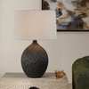 Levee Satin Black Table Lamp, by Uttermost, 18" width x 27" height x 18" depth thumbnail 2