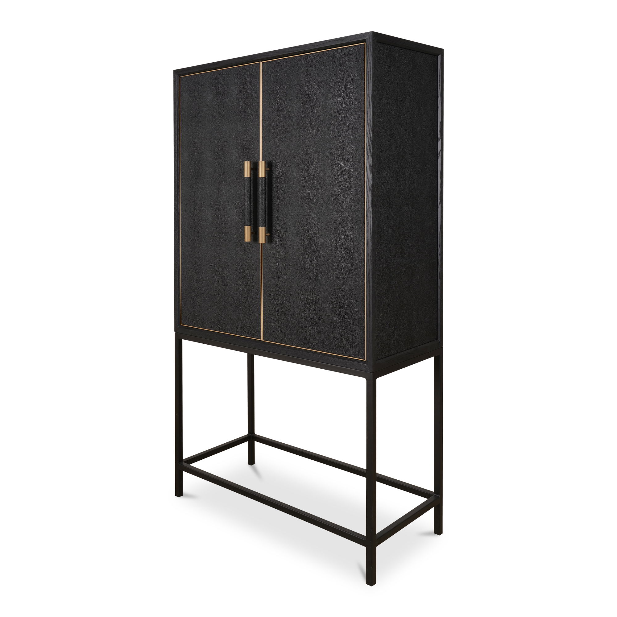 Mako Bar Cabinet Black, Bar Carts & Cabinet by Moe's Home, 37.99" width x 71.26" height x 17.72" depth View 2