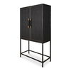 Mako Bar Cabinet Black, Bar Carts & Cabinet by Moe's Home, 37.99" width x 71.26" height x 17.72" depth thumbnail 2
