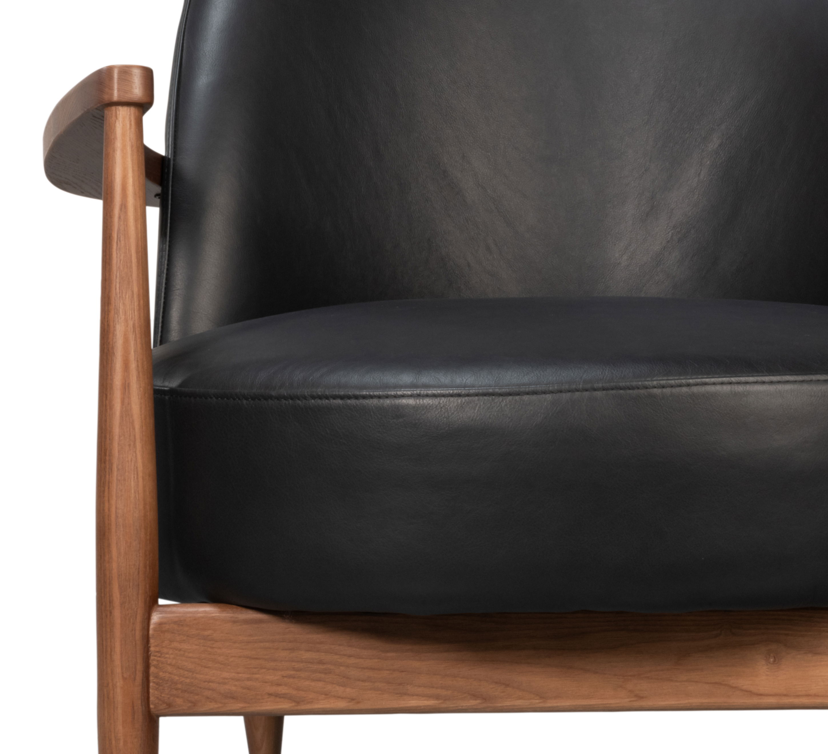 Pindar Armchair, Onyx Black Leather large image 