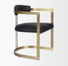 Hollyfield II Black Leather Seat Gold Iron Frame Dining Chair thumbnail 8