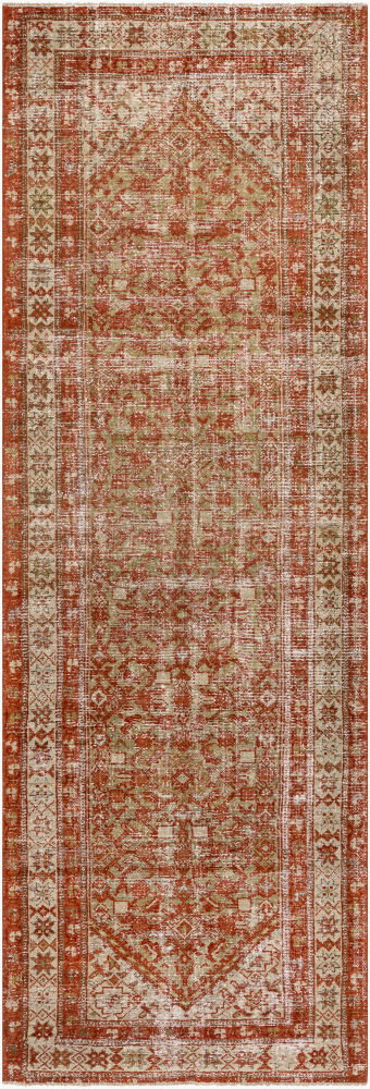 Antique One of a Kind Handmade Rug, by Surya, 9'9" length x 3'4" width