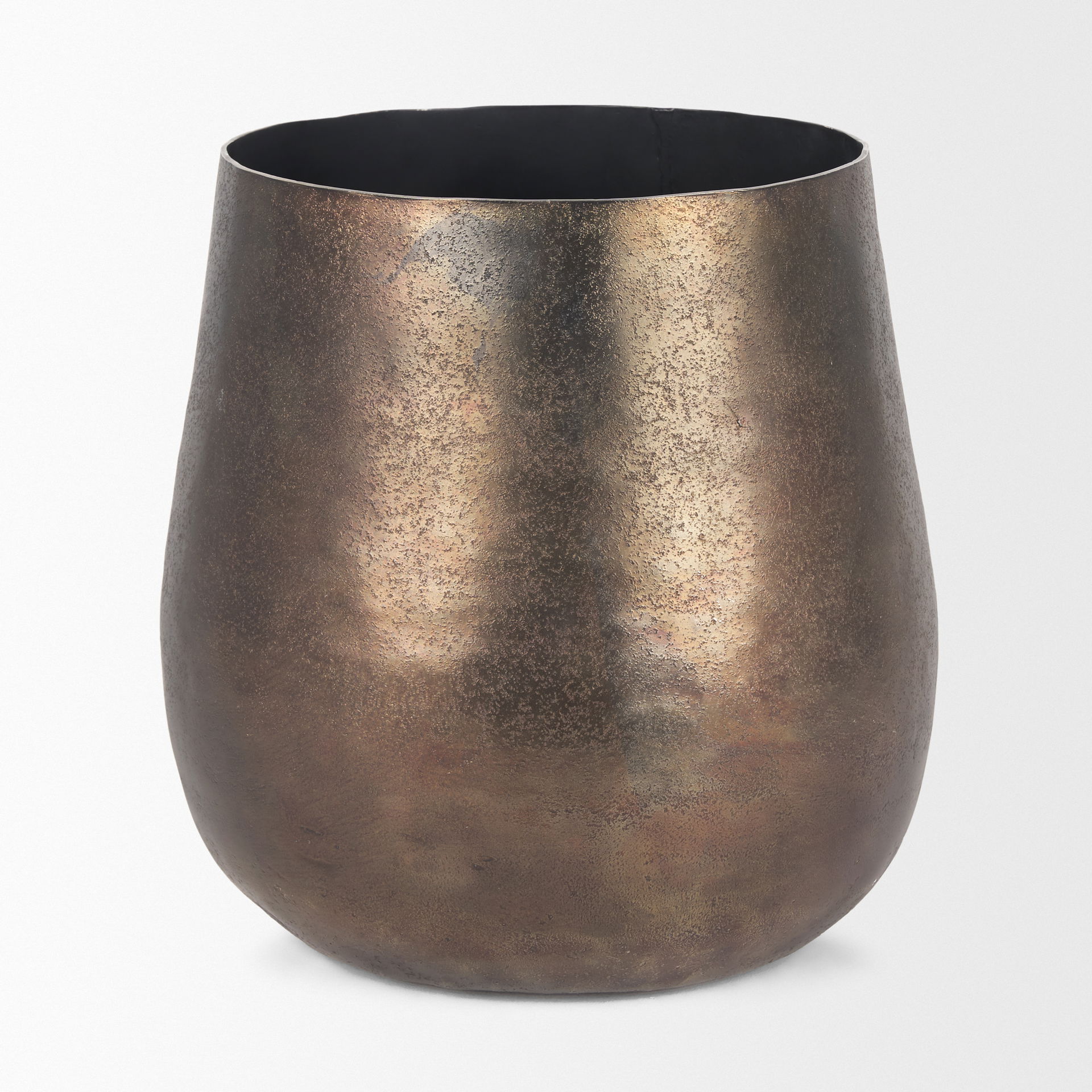 Quade Large Textured Gold Metal Planter large image 
