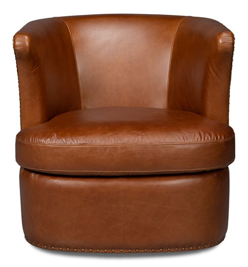Spencer Distilled Leather Swivel Chair