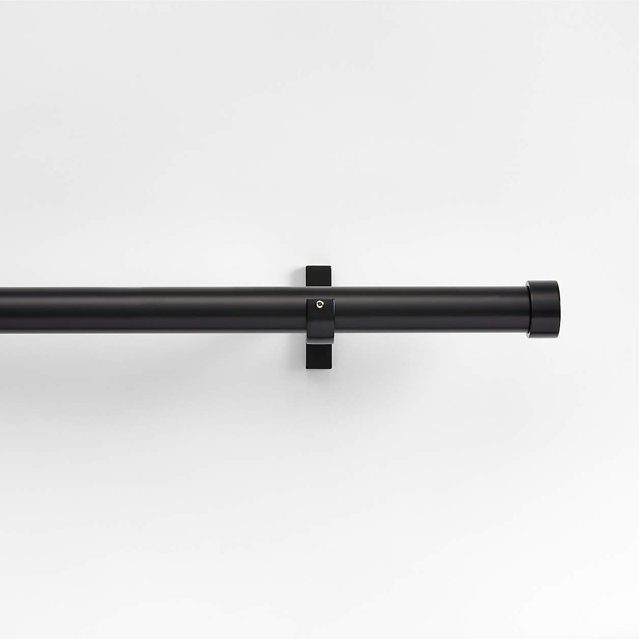 Online Designer Living Room Matte Black 1" Curtain Rod and End Cap Finials Set 88"-120"