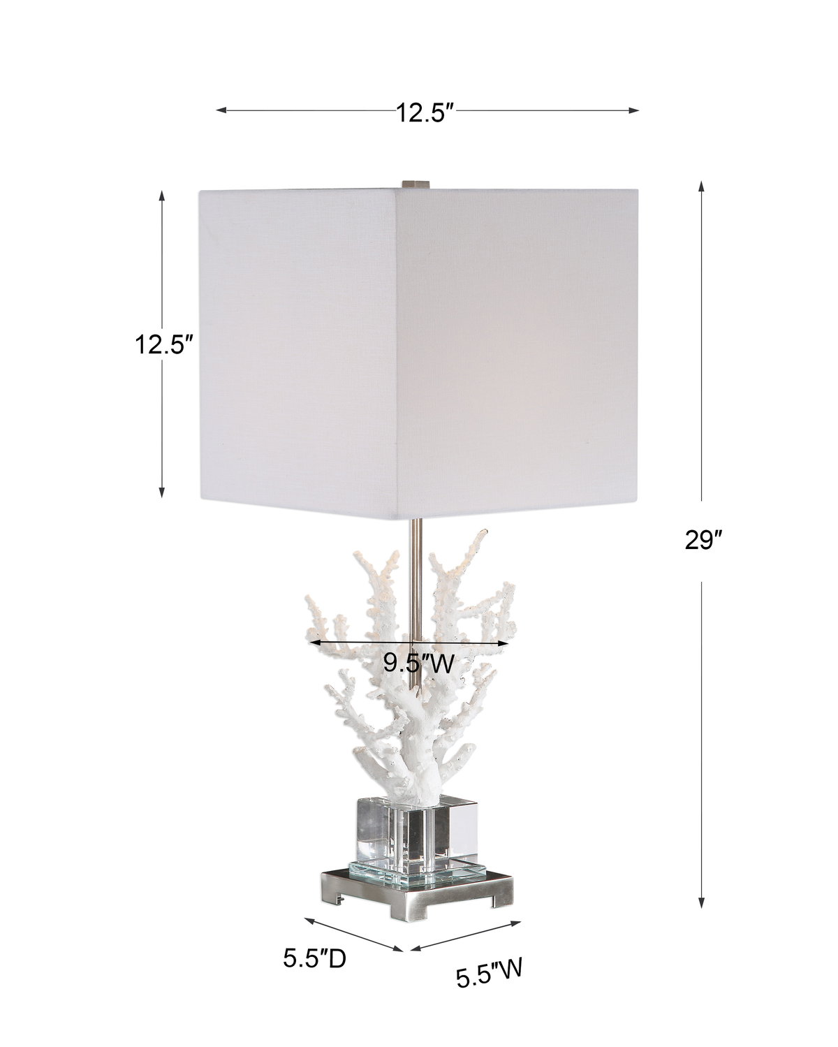 Corallo White Coral Table Lamp, by Uttermost, 1'0.5" width x 2'5" height x 1'0.5" depth View 3