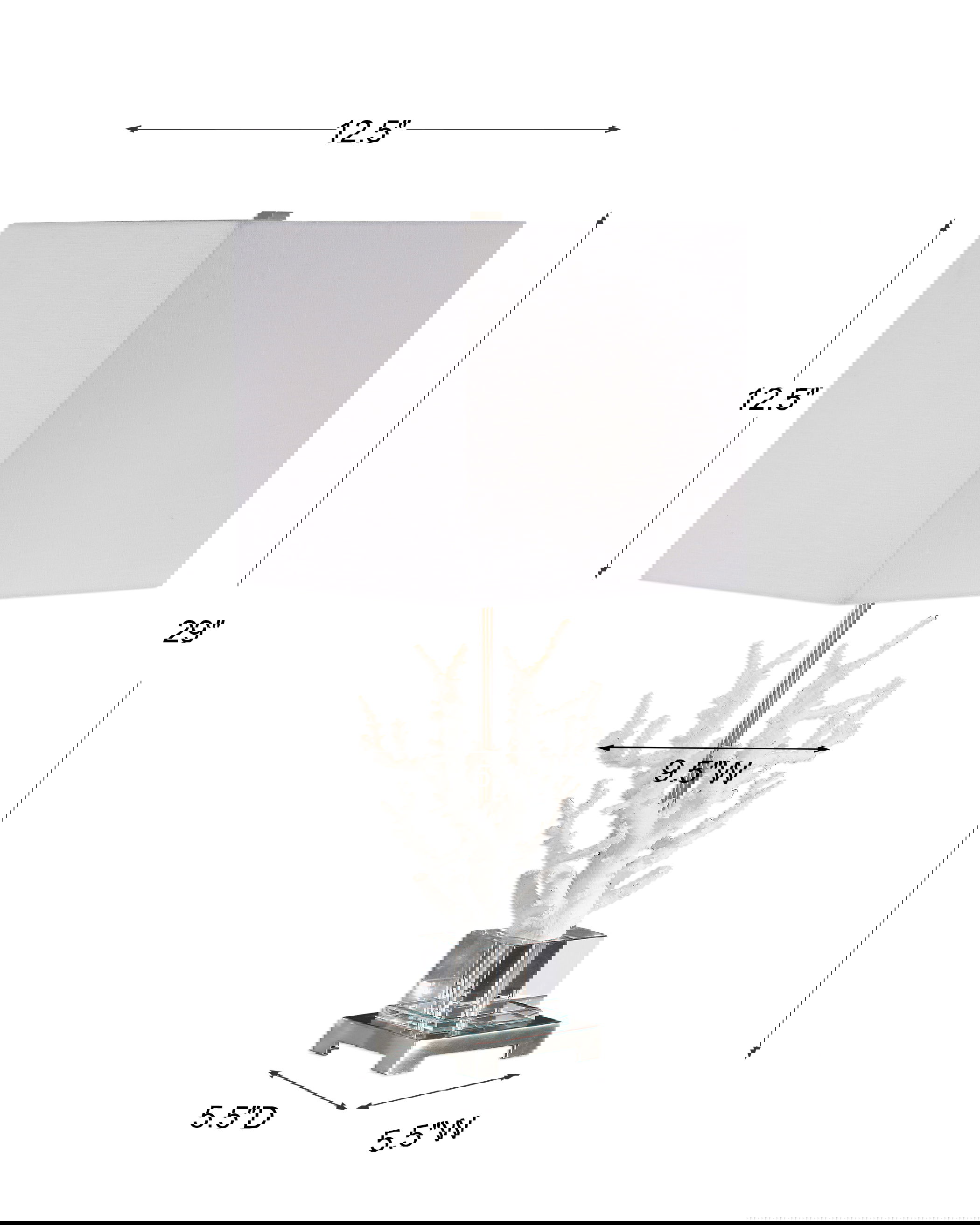 Corallo White Coral Table Lamp, by Uttermost, 12.5" width x 29" height x 12.5" depth View 3