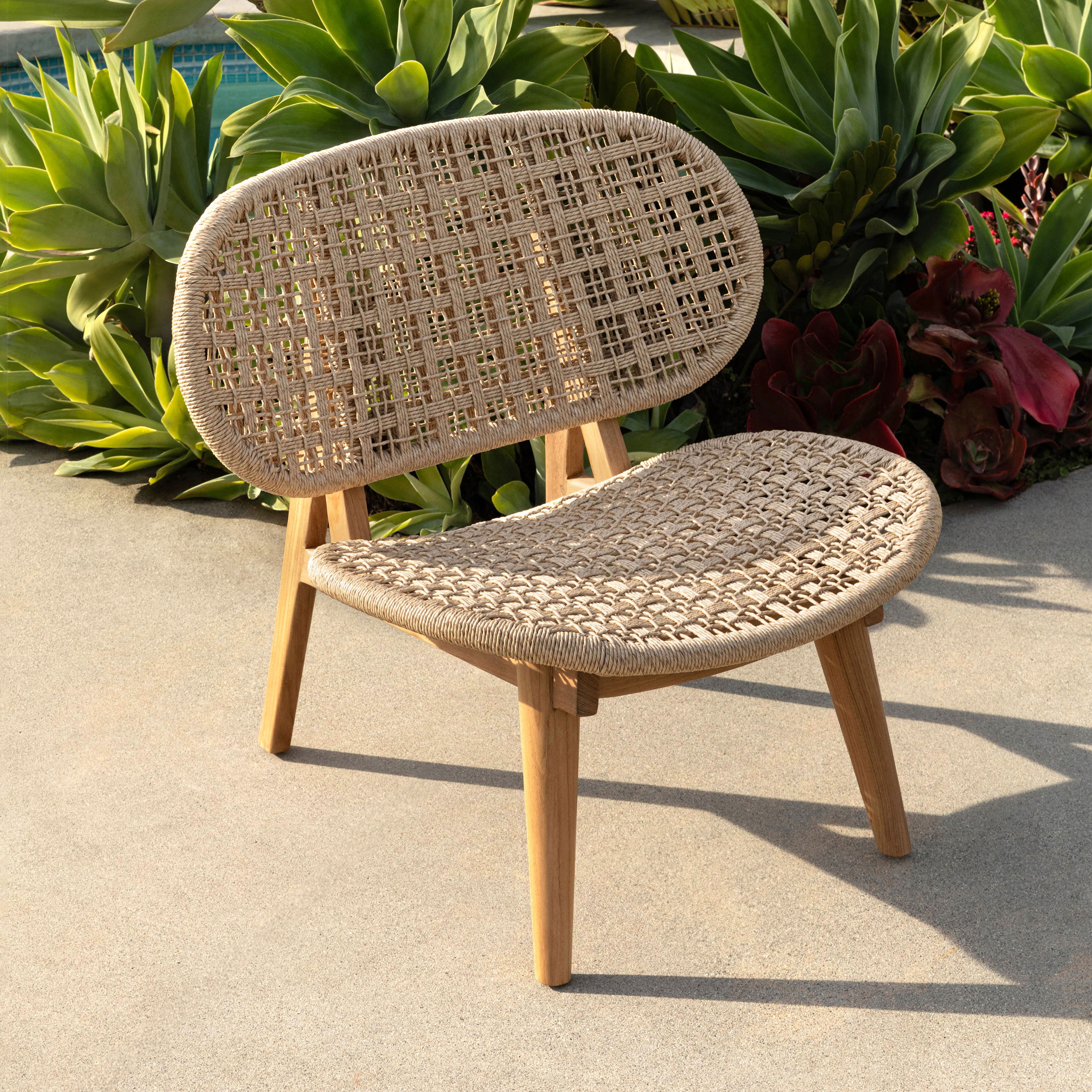 Hermosillo Outdoor Occasional Chair Natural, Accent Chair by Dovetail, 31" width x 30" height x 30" depth View 8