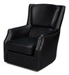Baker Leather Swivel Chair, Onyx Black thumbnail 0