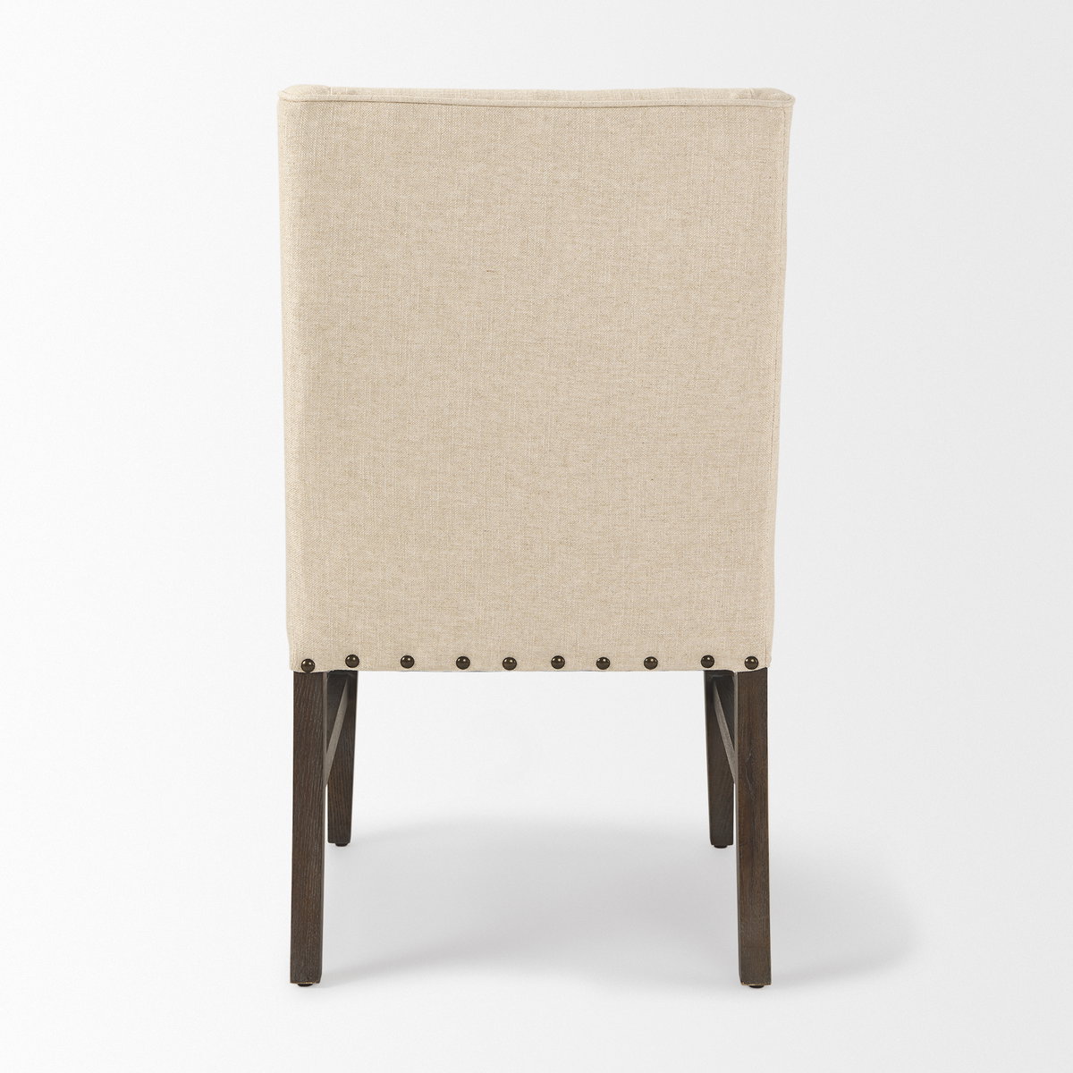 Kensington High-Back Dining Side Chair | Cream Fabric with Wood, Dining Chair by Mercana, 22.25" length x 23.25" width x 39.5" height View 7