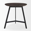 Todd Dark Brown Wood with Metal Legs Side Table, Side & End Table by Mercana, 22" length x 23" width x 22" height thumbnail 3