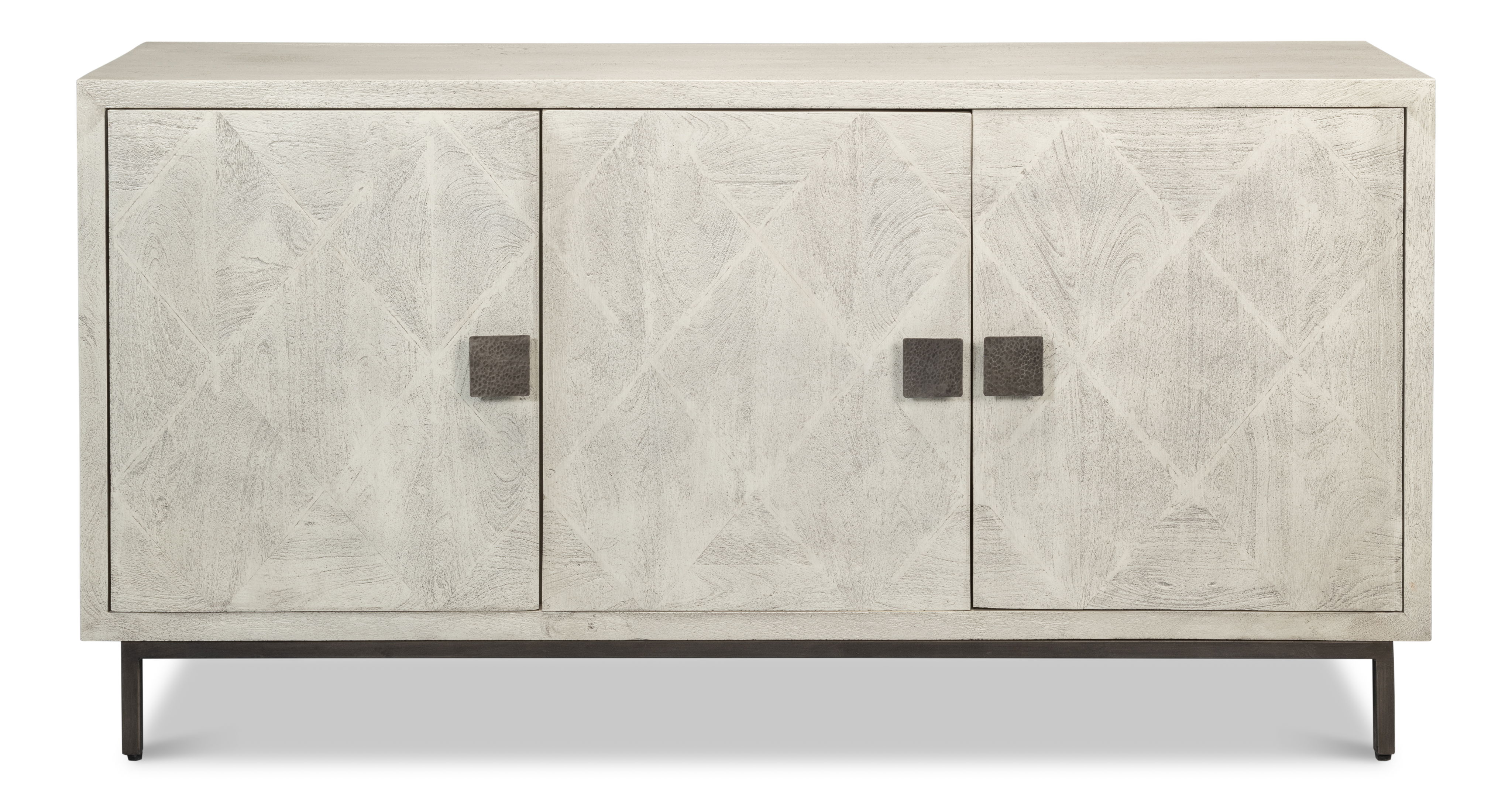 Bricka Three Door Sideboard, Cabinets & Sideboard by Sarreid, 70" length x 18" width x 35" height View 2