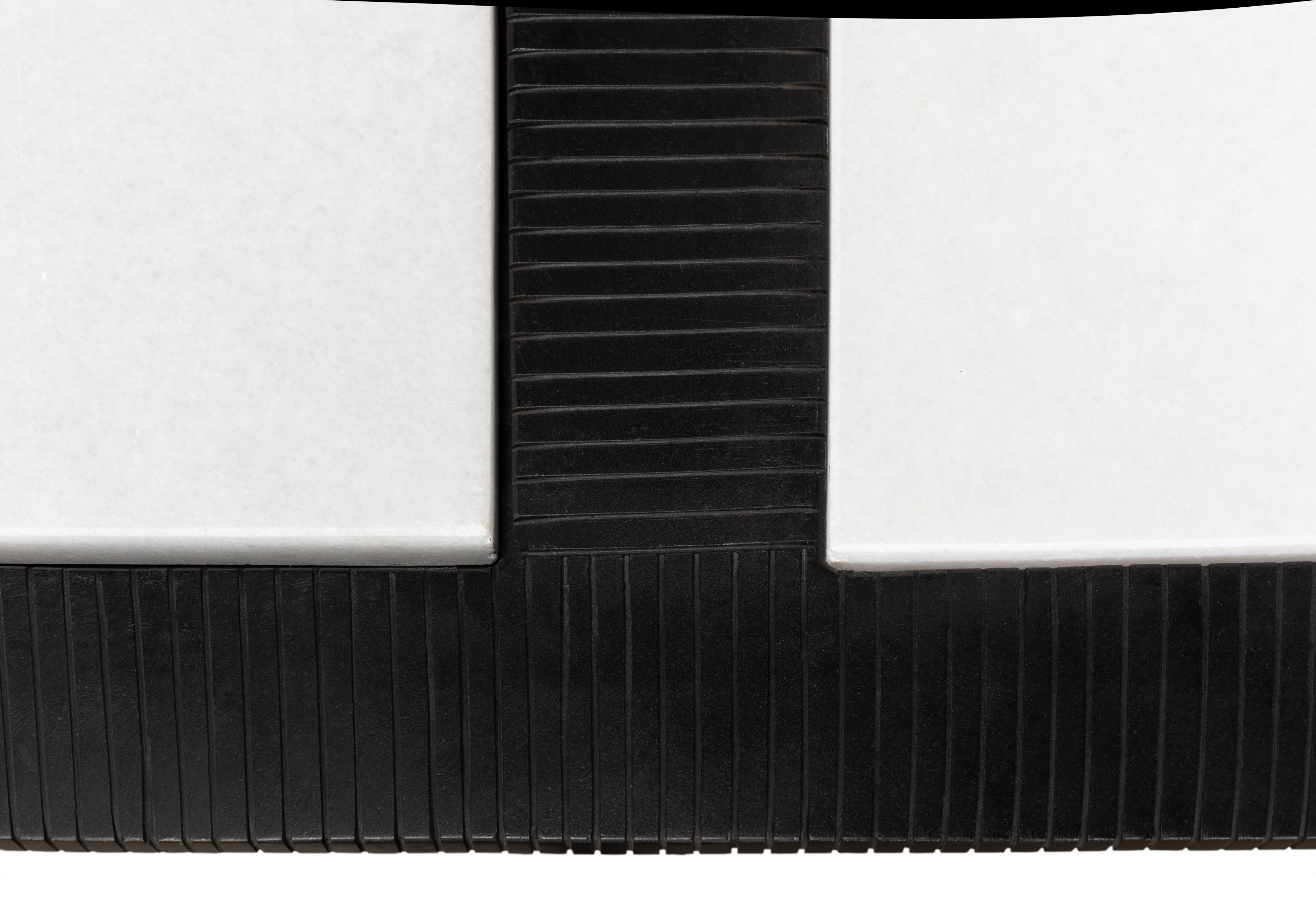 Ridged Iron Rectangular Coffee Table large image 