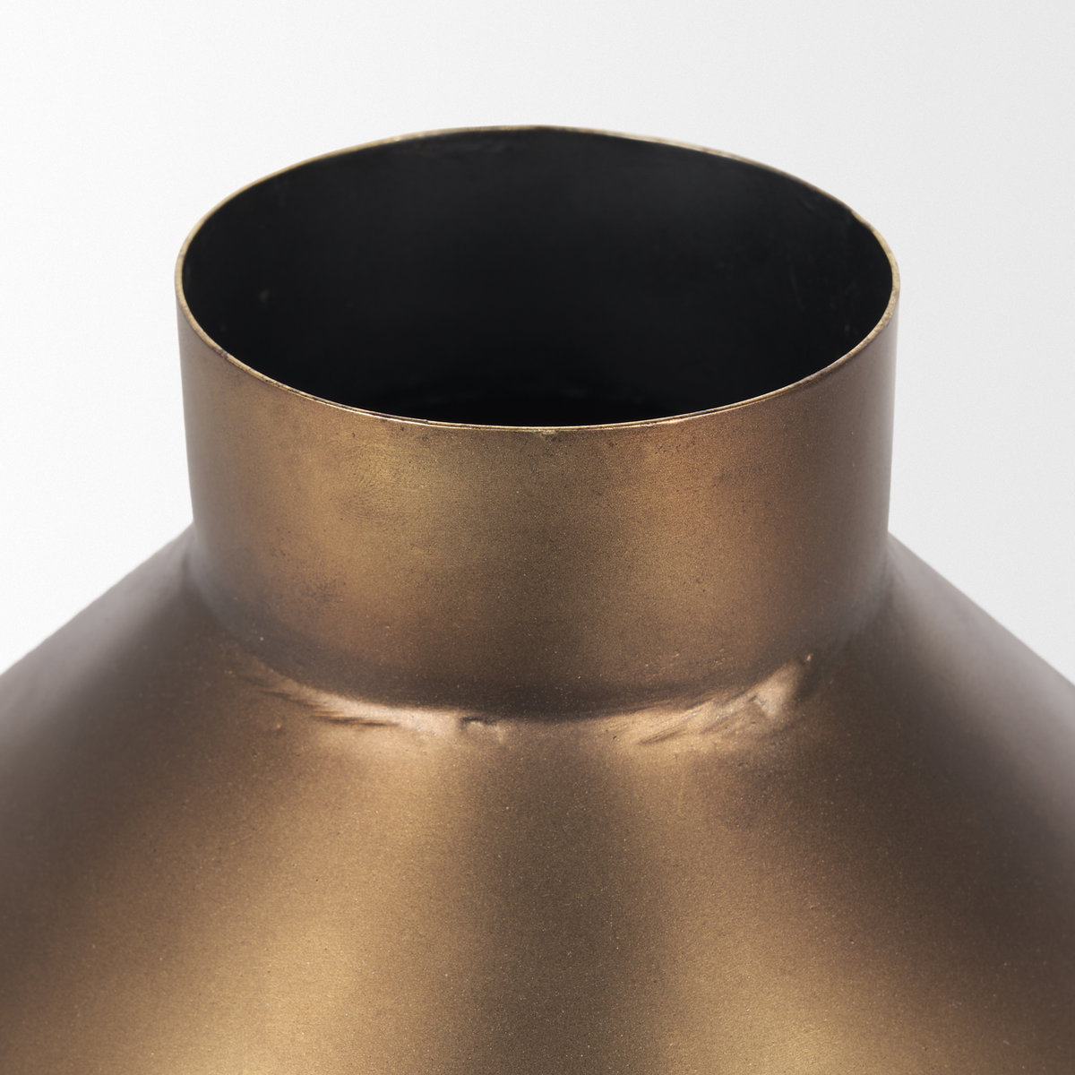 Perrin Small Brushed Gold Metal Decorative Vase, by Mercana, 8.5" length x 8.5" width x 12" height View 9