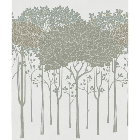 Oakwood Grove White Wallpaper