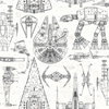 Star Wars Blueprint Blue Peel & Stick Wallpaper, by York Wall, 16'6" length x 1'8.5" width x 0.02" depth thumbnail