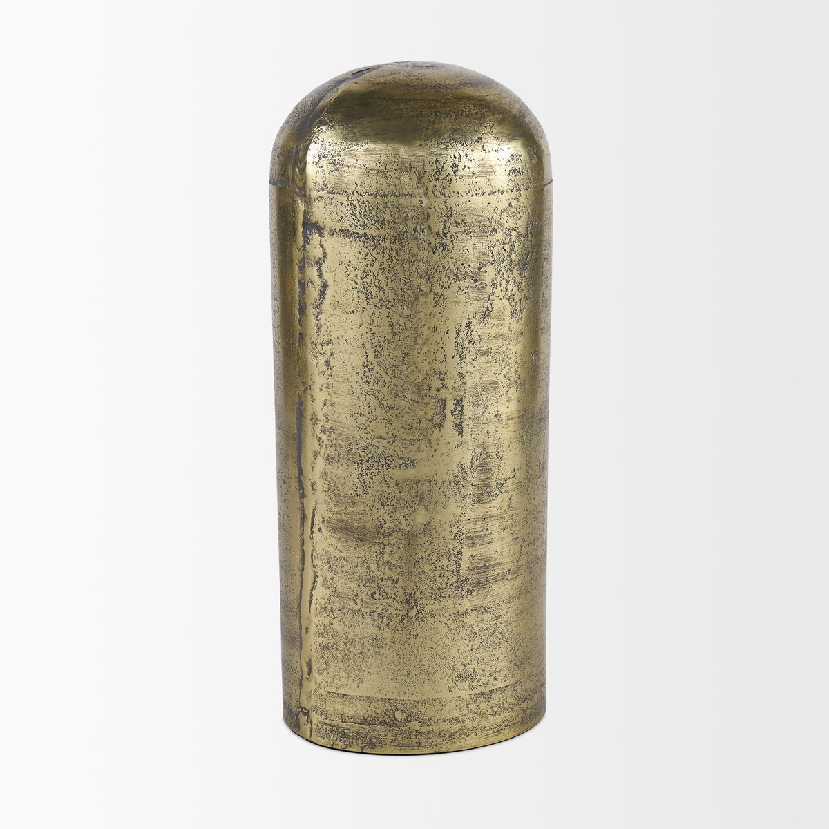 Quonset Extra Tall Brass Finished Aluminum Metal Pillar Object, Decorative Object by Mercana, 6" length x 6" width x 14.5" height View 6