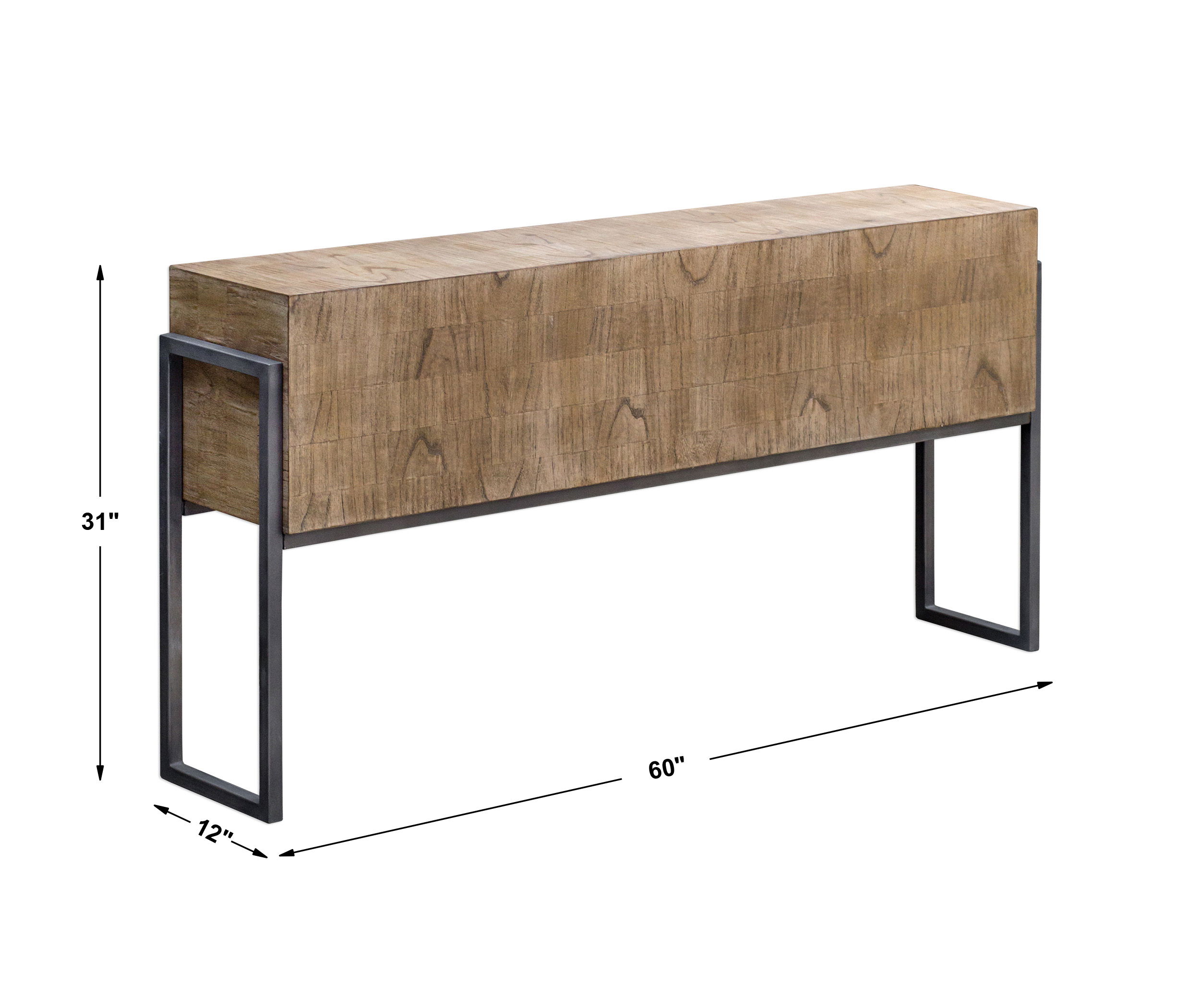 Nevis Contemporary Console Table, Furniture by Uttermost, 60" width x 31" height x 12" depth View 3