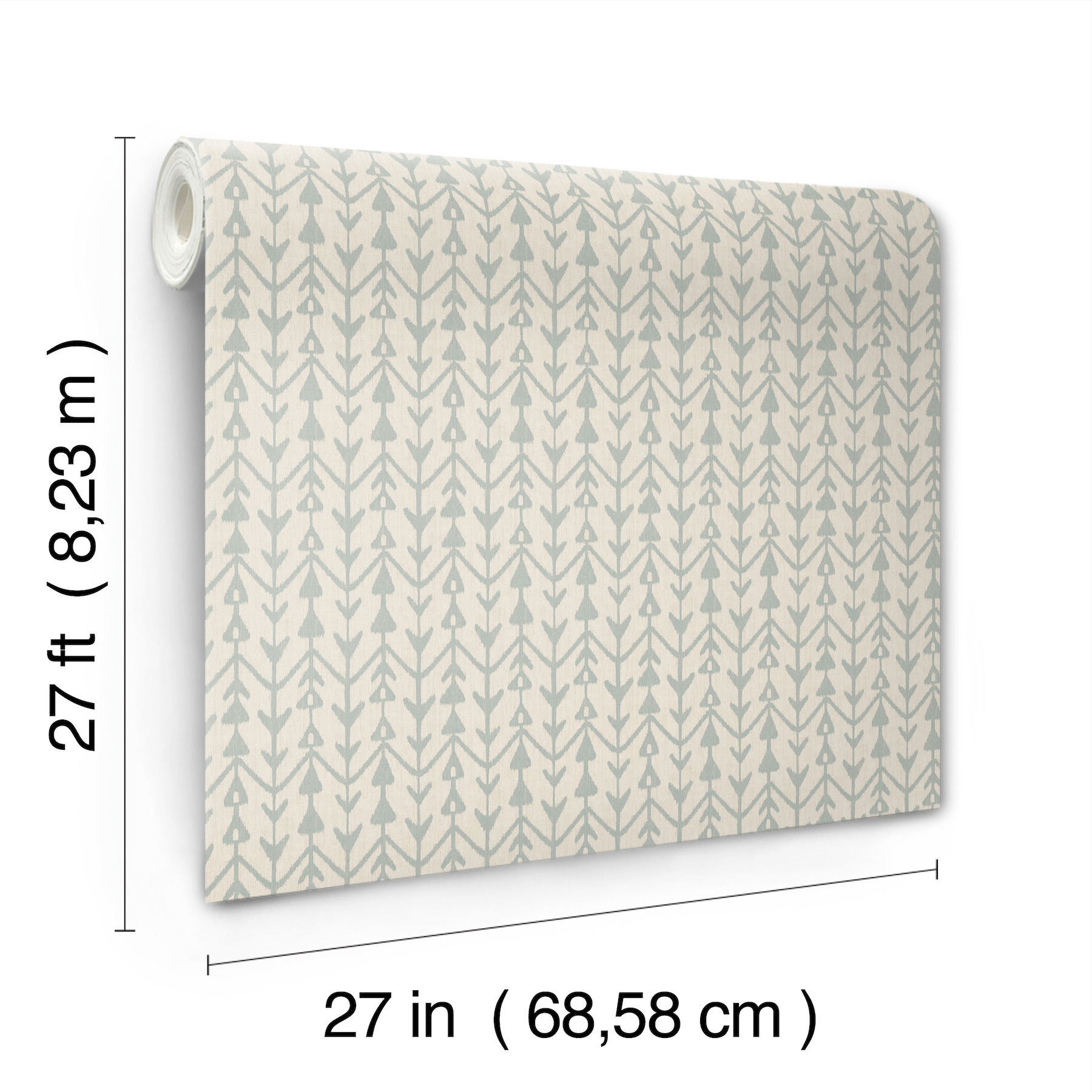 Martigue Stripe Sage Wallpaper large image 