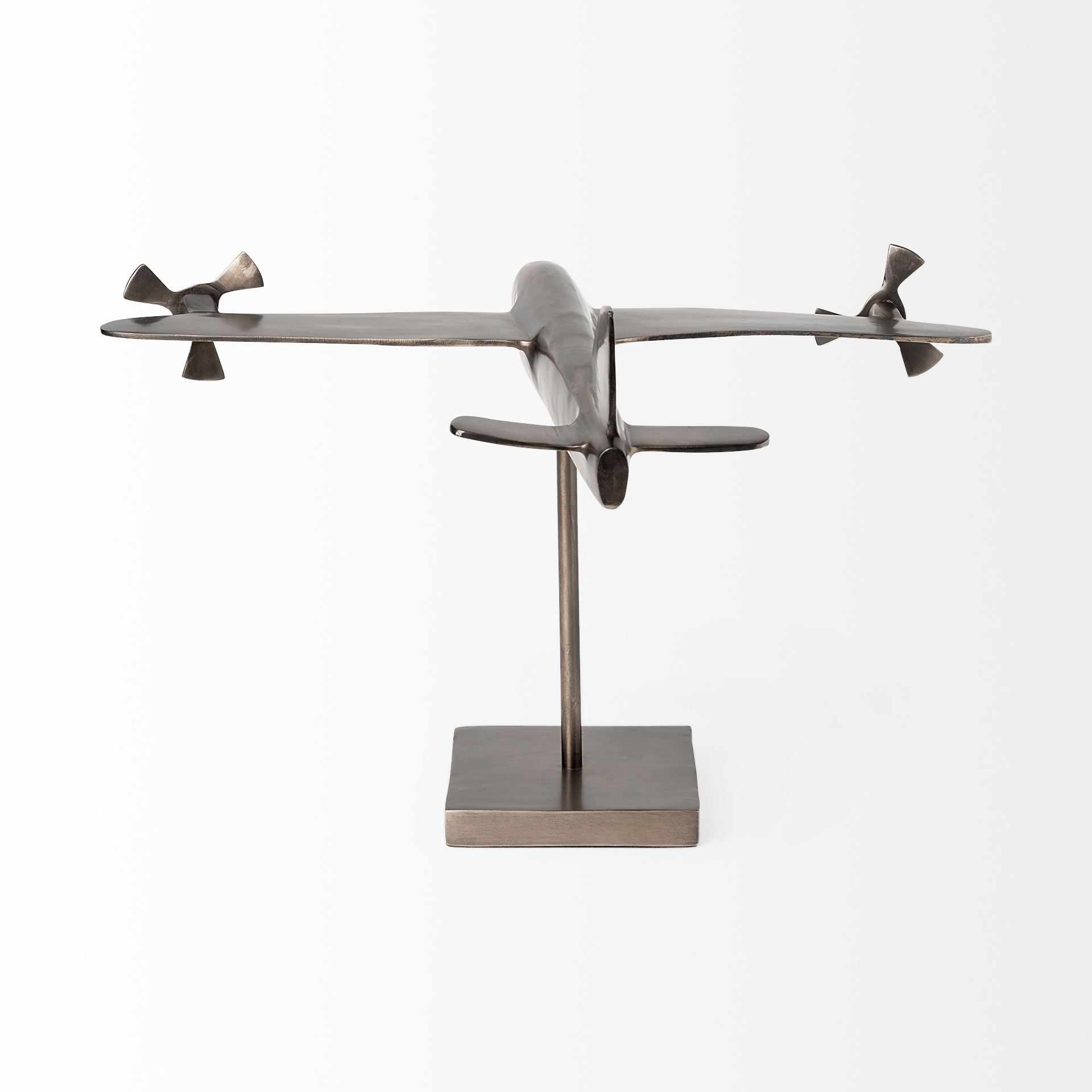Maverick I 12L x 16W Gray Metal Bomber Plane, Decorative Object by Mercana, 11.81" length x 16.14" width x 11.02" height View 6