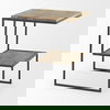 Ronin 22'H Square 2-Tier Wood with Black Metal Accent Table, Side & End Table by Mercana, 16.14" length x 16.14" width x 21.06" height thumbnail 6