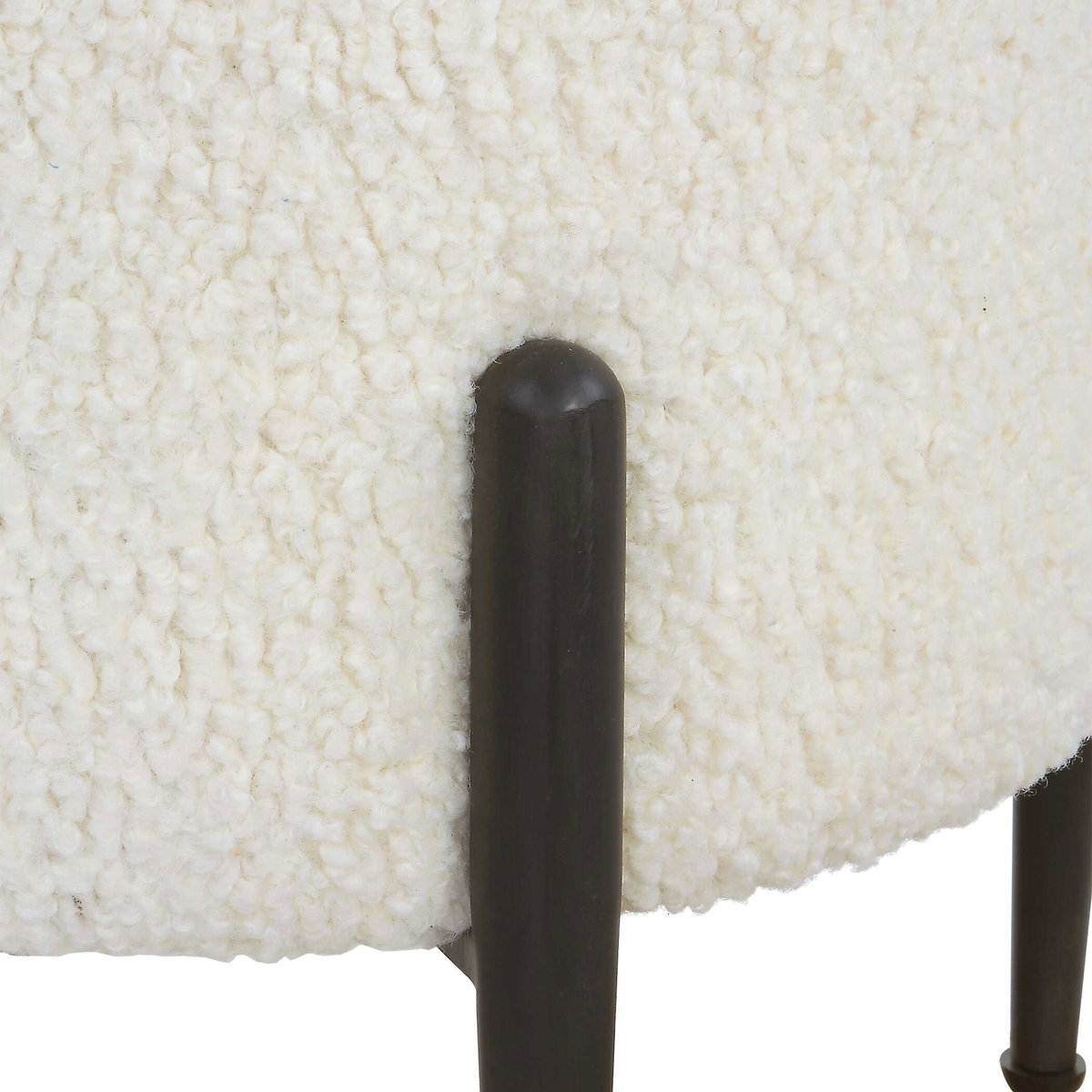 Arles White Shearling Ottoman, by Uttermost, 16" width x 18" height x 16" depth View 6