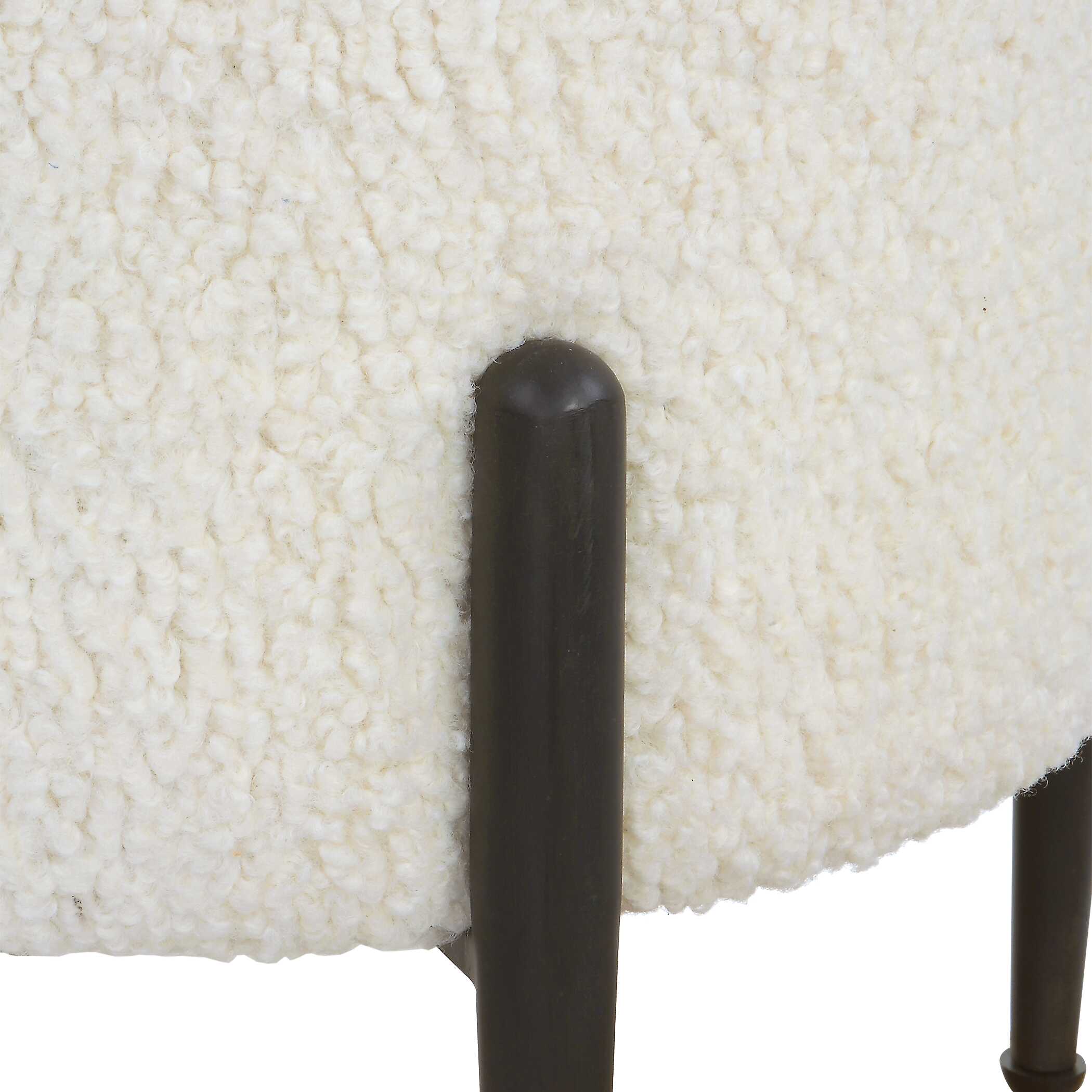 Arles White Shearling Ottoman large image 