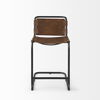 Berbick 20.5 x 24.75 x 39 Medium Brown Leather with Iron Frame Counter Stool, Counter & Bar Stool by Mercana, 20.5" length x 24.8" width x 39" height thumbnail 3