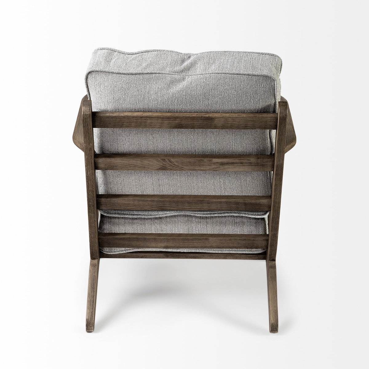 Olympus VI Frost Grey Fabric Wrapped Wooden Frame Accent Chair, by Mercana, 28" length x 31" width x 32" height View 5