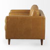 Svend 65.0L x 38.0W x 34.0H Tan Leather Love Seat Sofa thumbnail 4