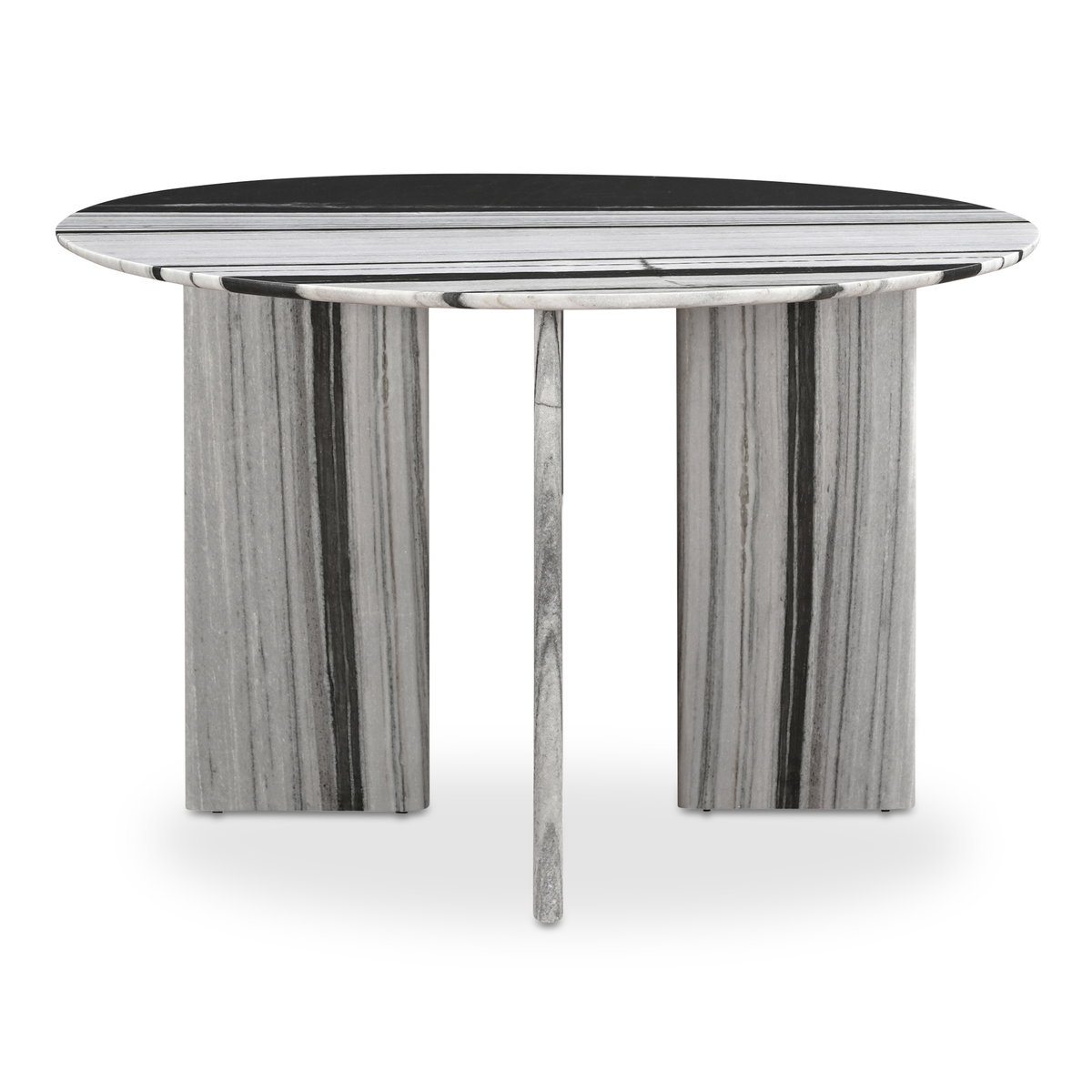 Celia Round Dining Table Panda Marble, by Moe's Home, 48" width x 30" height x 48" depth View 1