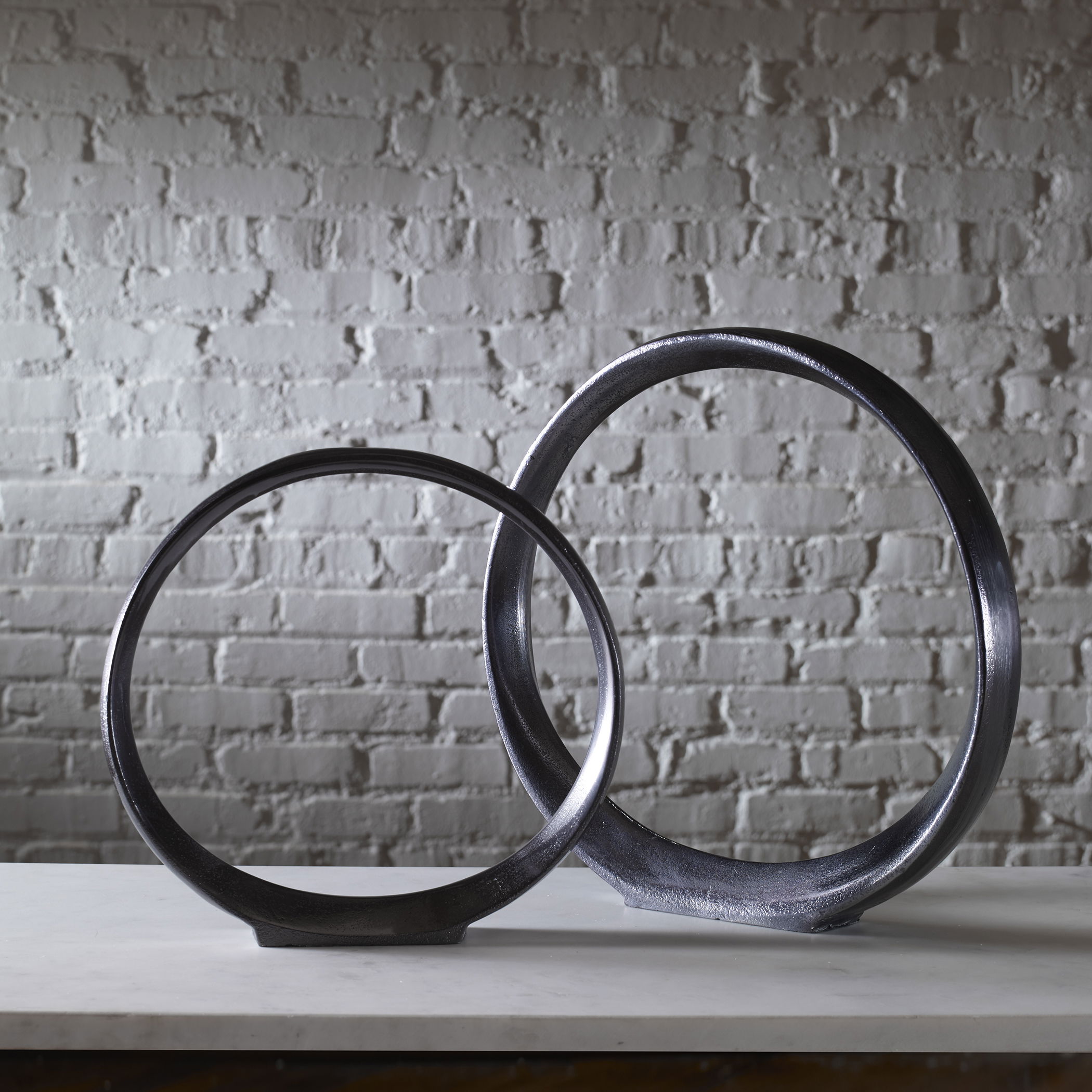 Orbits Black Ring Sculptures, S/2 large image 