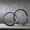 Orbits Black Ring Sculptures Set/2, Figurines & Statue by Uttermost, 14.25" width x 14" height x 2" depth thumbnail 2