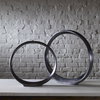 Orbits Black Ring Sculptures Set/2, Figurines & Statue by Uttermost, 14.25" width x 14" height x 2" depth thumbnail 2