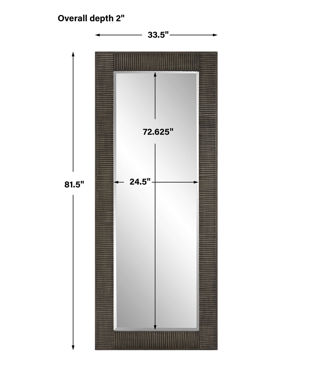 Figaro Oversized Wooden Mirror, by Uttermost, 2'9.5" width x 6'9.5" height x 2" depth View 3